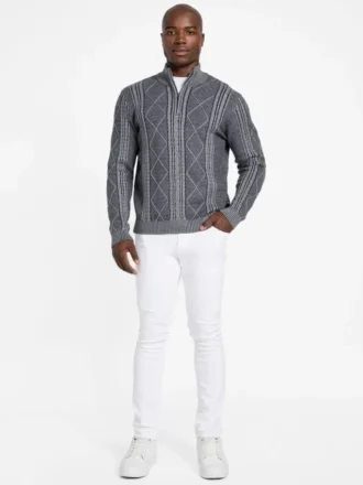Eco Noel Zip Cable-Knit Sweater