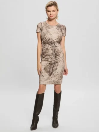 Eco Simonne Ruched Buttons Dress