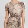 Eco Simonne Ruched Buttons Dress