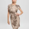 Eco Simonne Ruched Buttons Dress