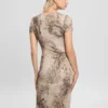 Eco Simonne Ruched Buttons Dress