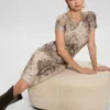 Eco Simonne Ruched Buttons Dress