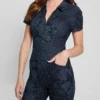 Eco Yuri Printed Denim Jumpsuit