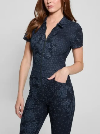 Eco Yuri Printed Denim Jumpsuit