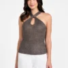 Ella Keyhole Lurex Sweater Top