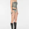 Embellished Denim Corset