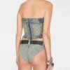 Embellished Denim Corset