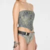 Embellished Denim Corset