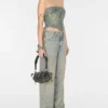 Embellished Denim Corset