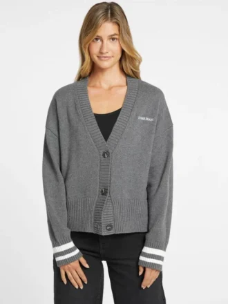 Embroidered Logo Varsity Cardigan