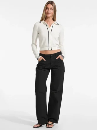 Embroidered Polo Sweater Top