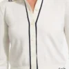 Embroidered Polo Sweater Top