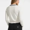 Embroidered Polo Sweater Top