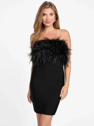 Evita Feather Bandage Dress