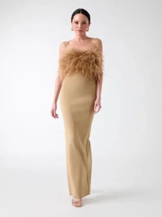 Evita Feather Bandage Gown
