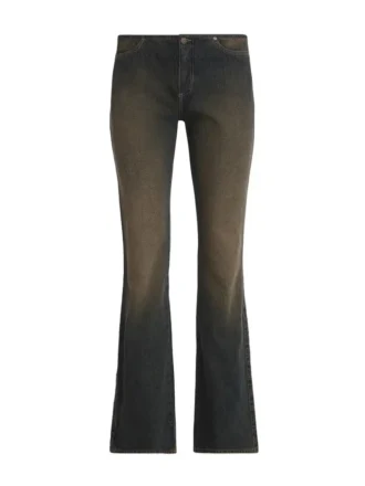 Eyelet Low-Rise Denim Pants