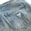 Eyelet Low-Rise Denim Pants