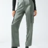 Fannie Satin Cargo Pant