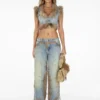 Faux-Fur Denim Vest