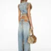 Faux-Fur Denim Vest