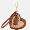 Faux-Fur Heart Charm Keychain