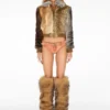 Faux-Fur Patchwork Jacket