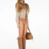 Faux-Fur Wool-Blend Sweater