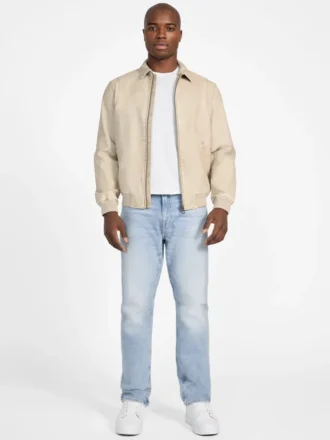 Faux-Leather Aviator Jacket