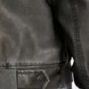 Faux-Leather Aviator Jacket