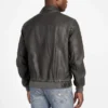 Faux-Leather Aviator Jacket