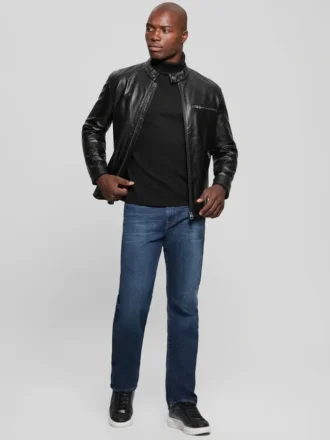 Faux-Leather Biker Jacket