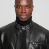 Faux-Leather Biker Jacket