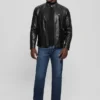 Faux-Leather Biker Jacket