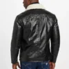 Faux-Leather Quilting Motif Jacket