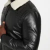 Faux-Leather Quilting Motif Jacket