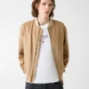 Faux Suede Bomber Jacket