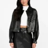 Flaminia Cropped Faux-Leather Jacket