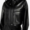 Flaminia Cropped Faux-Leather Jacket