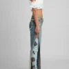 Floral Denim Pants