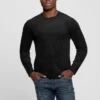 Garrett Knit Faux-Suede Crewneck