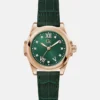 Gc Rose Gold-Tone Leather Watch