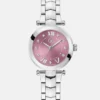 Gc Silver-Tone and Pink Analog Watch