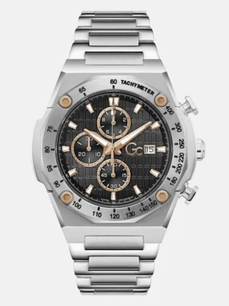 Gc Silver-Tone Chronograph Watch
