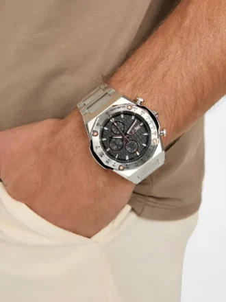 Gc Silver-Tone Chronograph Watch