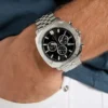 Gc Silver-Tone Chronograph Watch