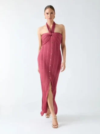 Gia Halter Lurex Dress