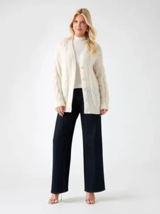 Ginny Cable-Knit Sweater Cardigan
