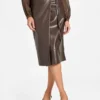 Gladys Faux-Leather Wrap Skirt