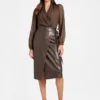 Gladys Faux-Leather Wrap Skirt