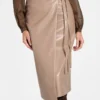 Gladys Faux-Leather Wrap Skirt